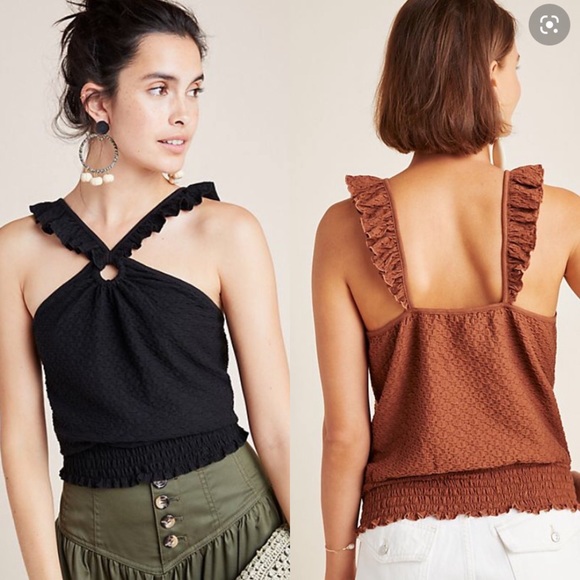 halter ruffle top